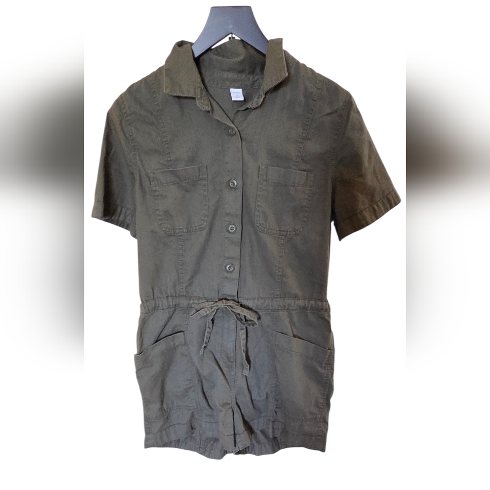Old Navy Olive Green Button-Up Romper
